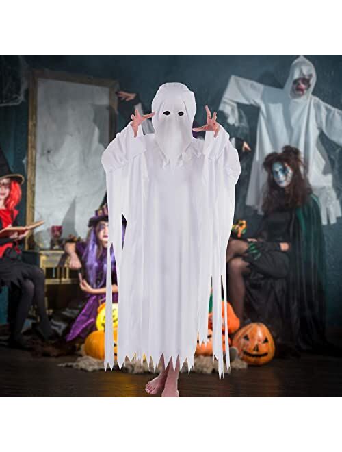 Suppromo Halloween Ghost Costume for Adult Women Men, White Hooded Ghost Costumes, One Size