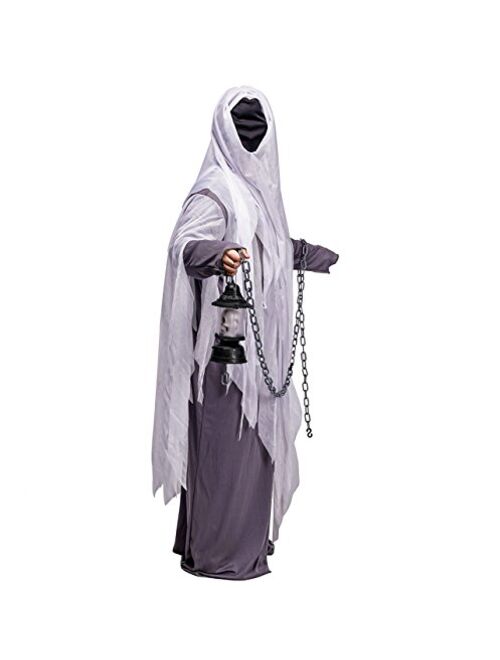 Dsplay Unisex Ghost Costume Adult Hood Robe for Halloween Party