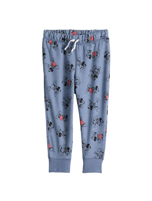 Toddler Boy Disney Farmer Mickey Mouse Print French Terry Jogger Pants by Jumping Beans