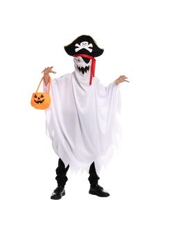 Unisex Pirate Ghost Costume for Kids, Ghost Face Costume for Halloween Trick-or-Treating, Ghost Role Playing, Costume Party