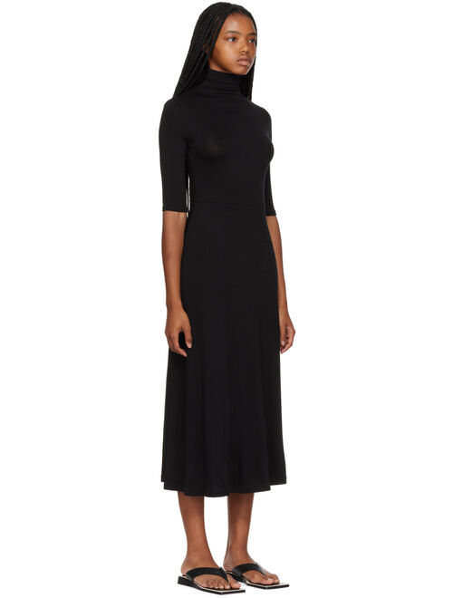 VINCE Black Turtleneck Maxi Dress