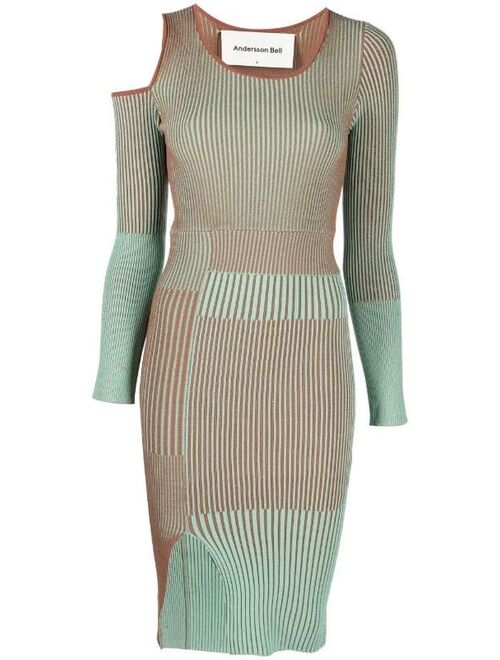 Andersson Bell striped panel knit midi dress