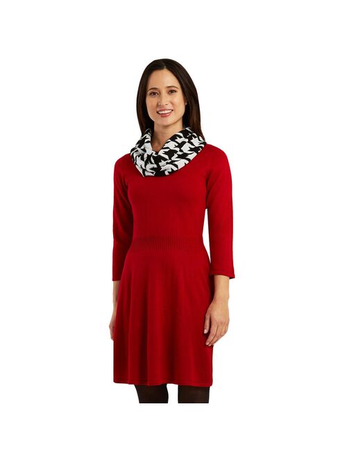 Women's AB Studio Fit & Flare Sweater Dress