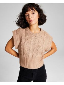 Women's Cable-Knit Ribbed-Edge Sweater