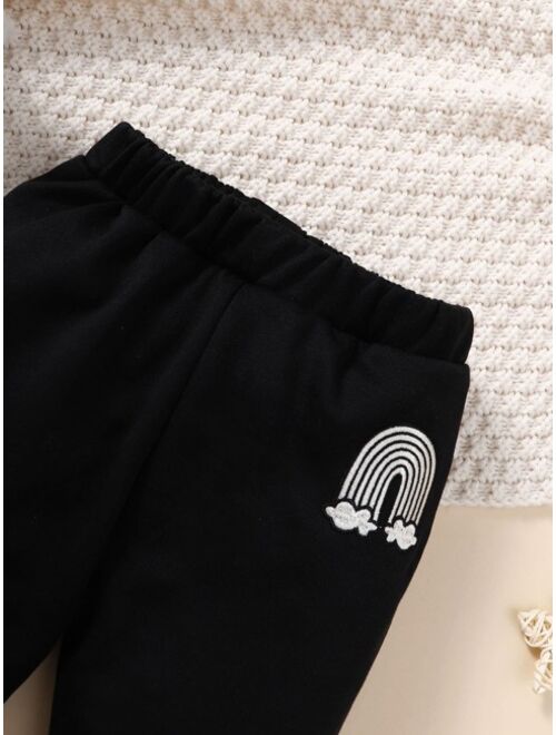 Shein Baby Rainbow Embroidery Sweatpants