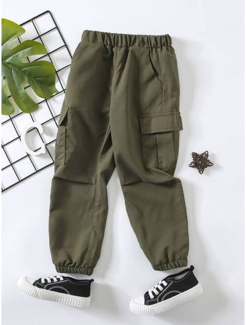 Shein Toddler Boys Flap Pocket Cargo Pants