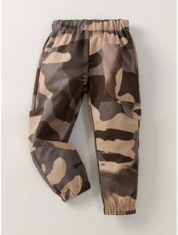 Toddler Boys Camo Print Pocket Patched Pants