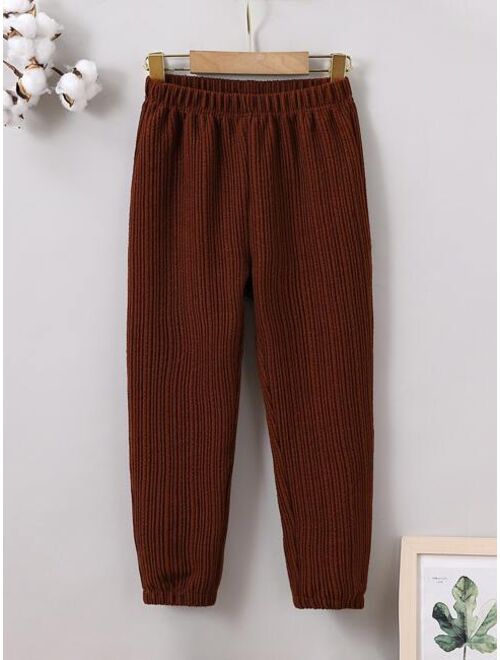 Shein Toddler Boys Ribbed Knit Pants