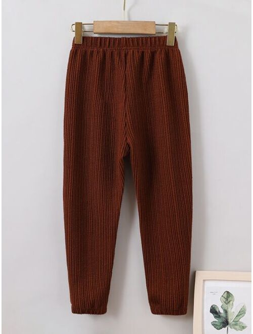 Shein Toddler Boys Ribbed Knit Pants