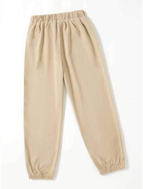 Shein Boys Patched Detail Pants