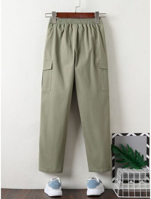 Shein Boys Flap Pocket Drawstring Waist Pants