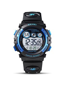 GOLDEN HOUR Watches for Kids Digital Sport Waterproof Boys Girls Watch Outdoor 12/24 H Alarm EL Backlight Stopwatch Military Child Wristwatch Ages 5-15