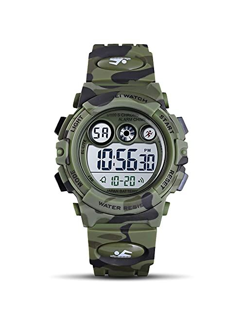 GOLDEN HOUR Watches for Kids Digital Sport Waterproof Boys Girls Watch Outdoor 12/24 H Alarm EL Backlight Stopwatch Military Child Wristwatch Ages 5-15