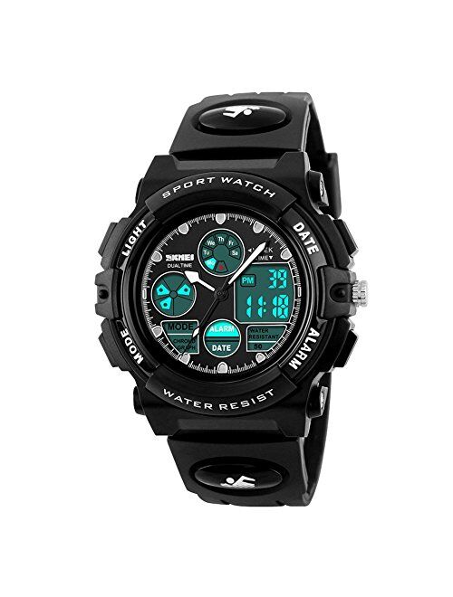 eYotto Kids Sports Watch Waterproof Boys Multi-Function Analog Digital Wristwatch LED Alarm Stopwatch