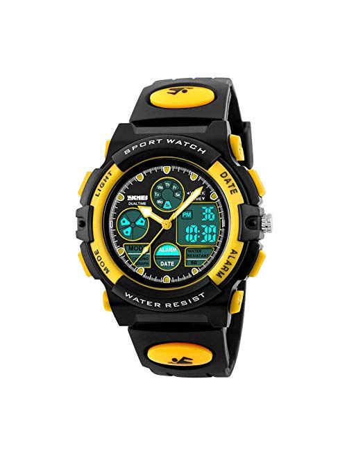 eYotto Kids Sports Watch Waterproof Boys Multi-Function Analog Digital Wristwatch LED Alarm Stopwatch