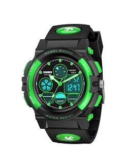 SYOKZEY Kids Watch, 50 M Waterproof LED Digital Sport Watch Teen Boys Girls Outdoor Watches - Analog and Digital Multifunction Watches with Alarm and Calendar