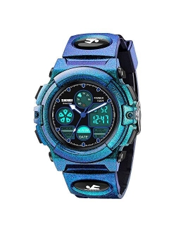 SYOKZEY Kids Watch, 50 M Waterproof LED Digital Sport Watch Teen Boys Girls Outdoor Watches - Analog and Digital Multifunction Watches with Alarm and Calendar