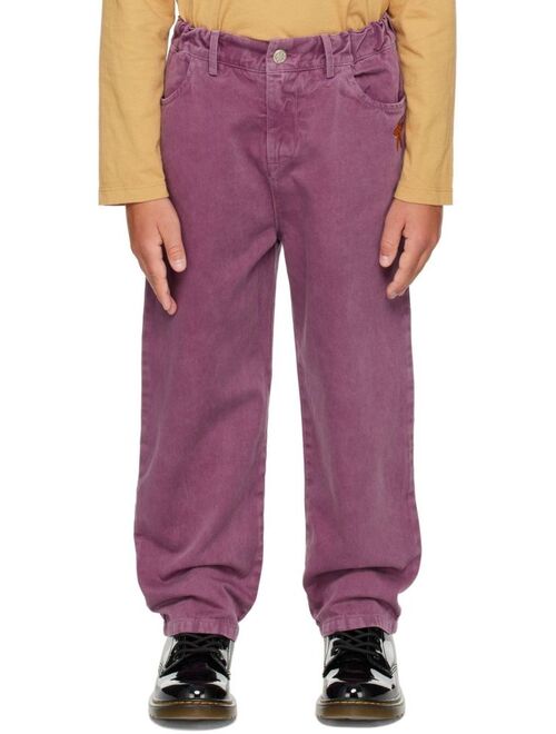 THE CAMPAMENTO Kids Purple Washed Trousers