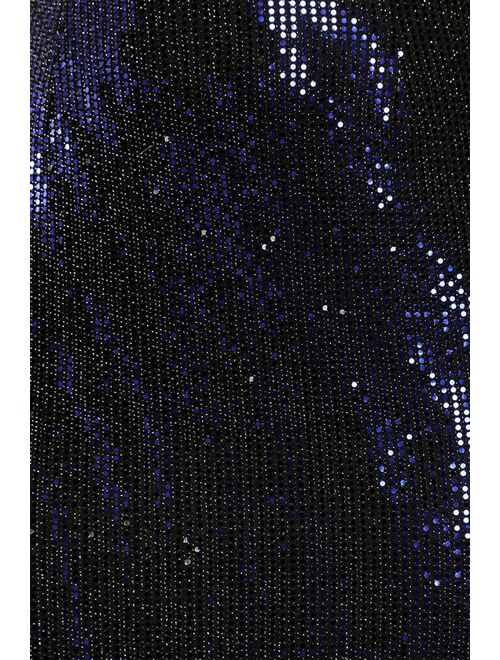 Lulus Glittering Spectacle Shiny Blue Bodycon Mini Dress