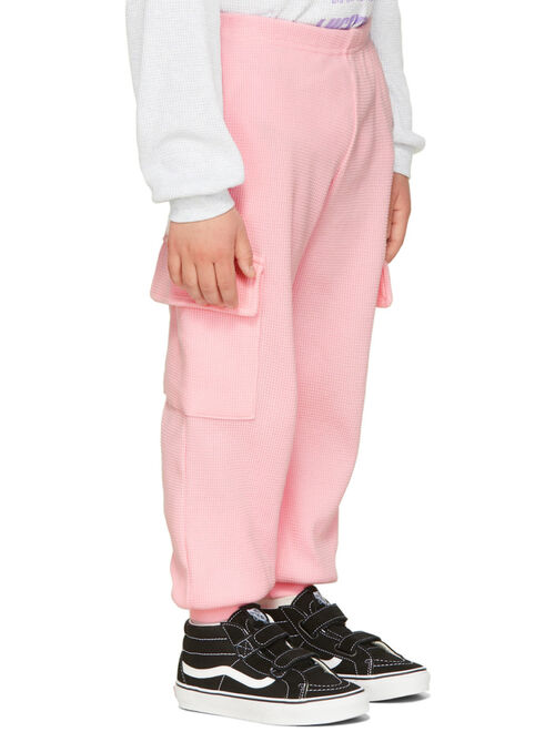 LUCKYTRY Kids Pink Waffle Pocket Lounge Pants