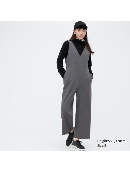 UNIQLO Deep V-Neck Dark Grey Jumpsuit For Women