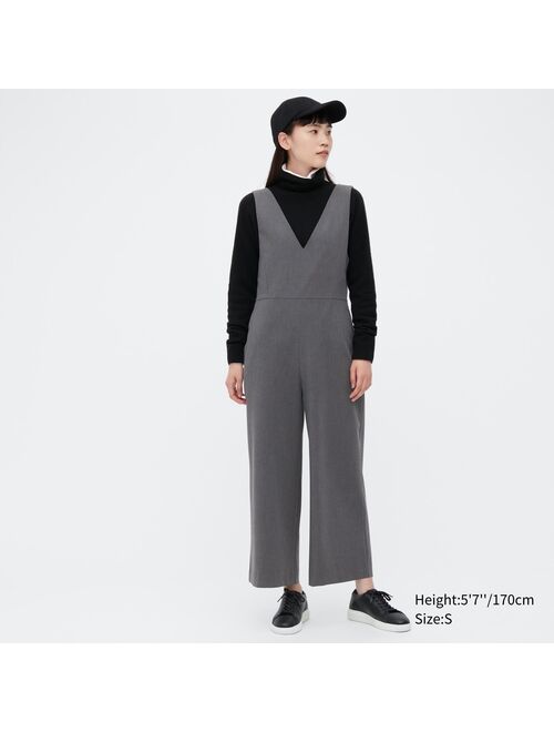 UNIQLO Deep V-Neck Dark Grey Jumpsuit For Women