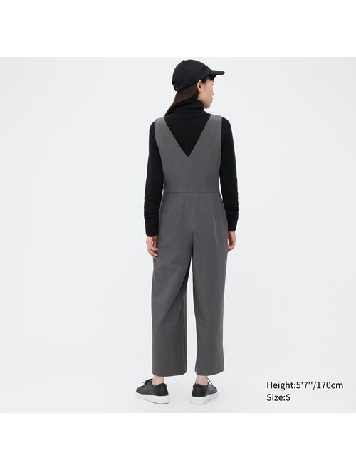 UNIQLO Deep V-Neck Dark Grey Jumpsuit For Women