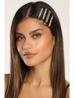 Adore the Sparkle Gold Rhinestone Hair Pin Set