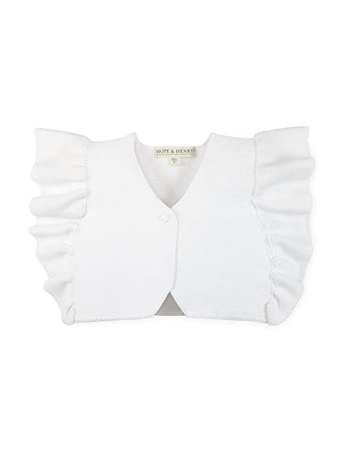 HOPE & HENRY Girls' Ruffle Sleeve Sweater Vest, Kids