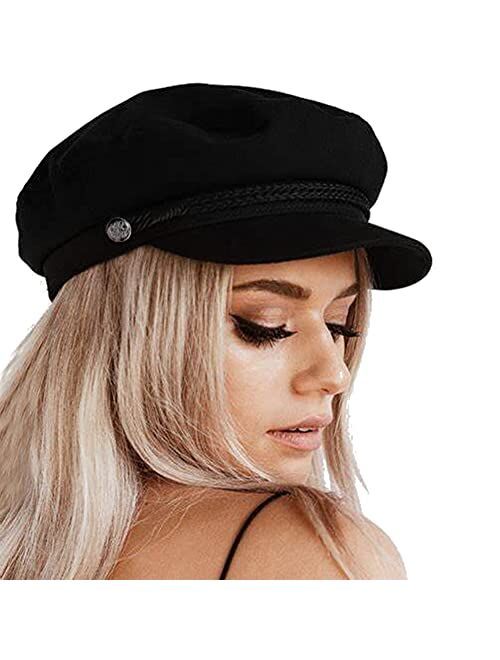 Siywina Womens Newsboy Cap Wool Winter Hats Baker Boy Hats Adjustable for Ladies