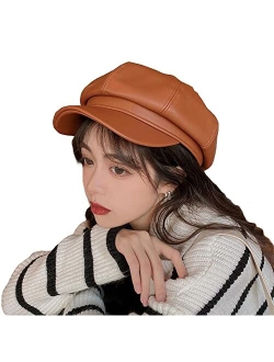 Niction Newsboy Hats for Women, Women Newsboy Hats Winter Felt Retro Solid Color Fashion All-Match Newsboy Cap