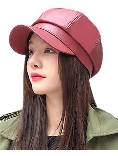 Niction Newsboy Hats for Women, Women Newsboy Hats Winter Felt Retro Solid Color Fashion All-Match Newsboy Cap