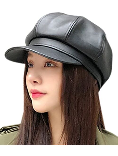 Niction Newsboy Hats for Women, Women Newsboy Hats Winter Felt Retro Solid Color Fashion All-Match Newsboy Cap