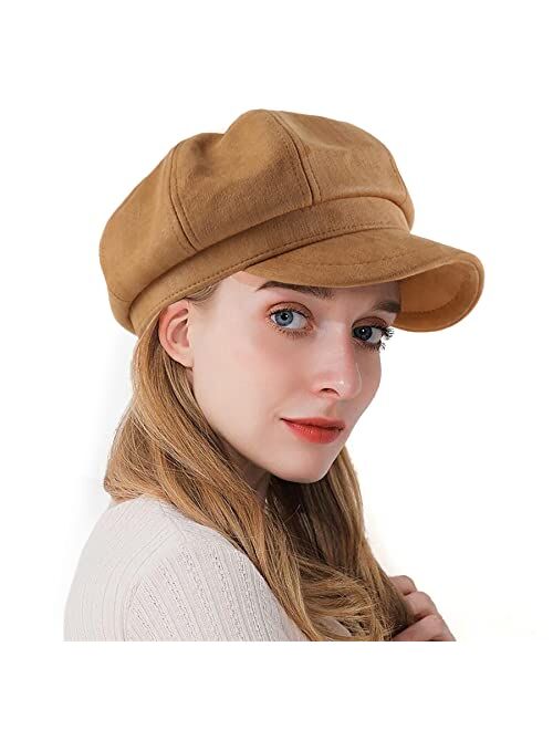 Tripome Newsboy Cap for Women-Beret Suede Poetic Justice Beret Irish for Womens Hats Fashion Fall