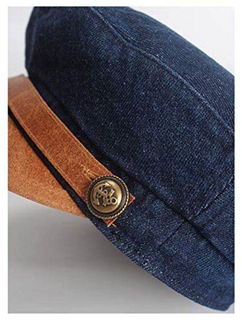 Jewelry-Box Men Women Corduroy Newsboy Cap Fiddler Ivy Hat Sailor Captain Sun Visor Winter