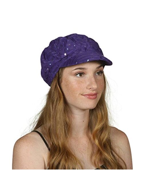 TOP HEADWEAR TopHeadwear Glitter Sequin Trim Newsboy Hat