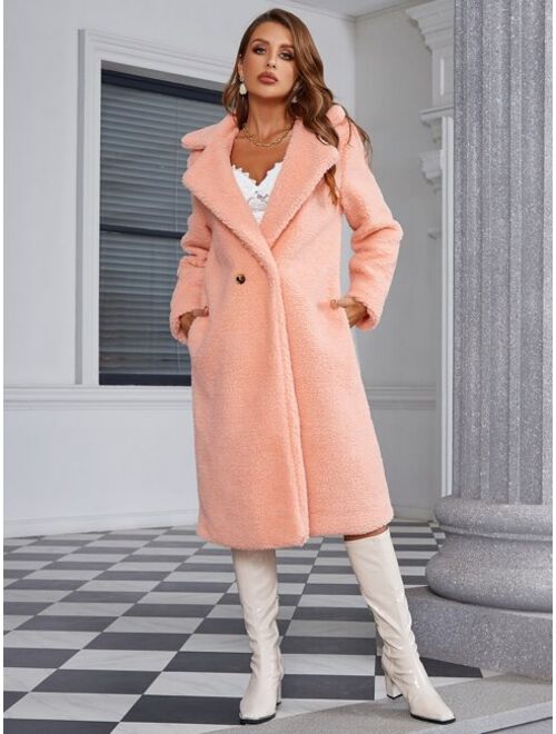 Eilly Bazar Single Button Teddy Midi Coat