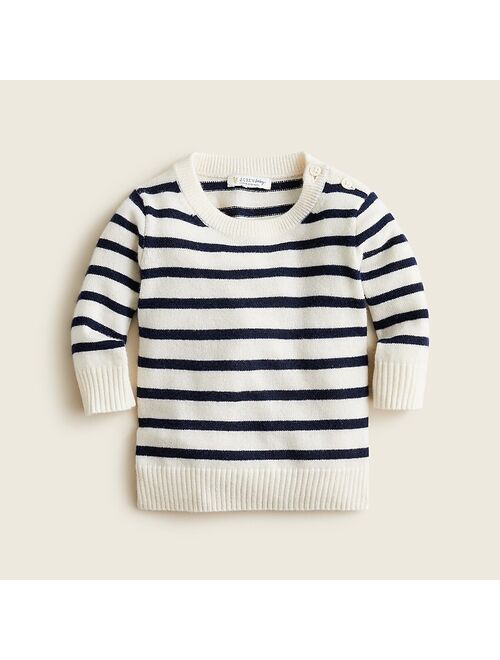 J.Crew Limited-edition baby cashmere button-detail sweater in stripe