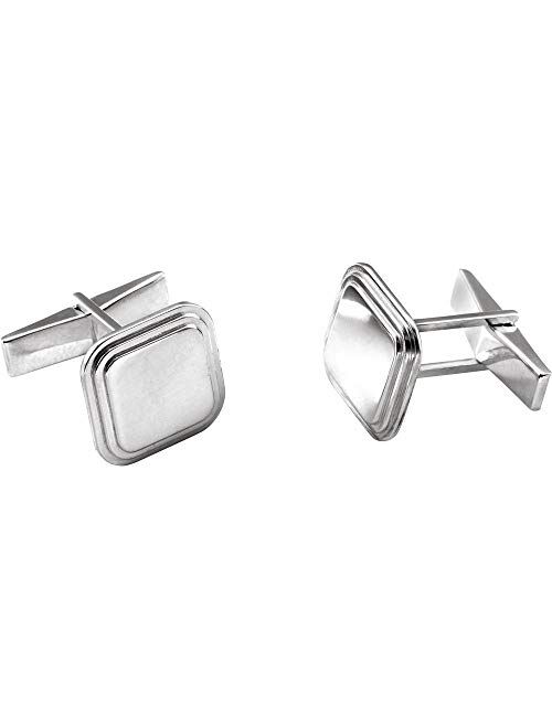 DiamondJewelryNY Fancy Engravable Square Cuff Links