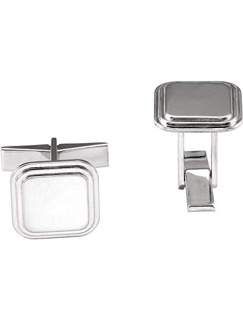 DiamondJewelryNY Fancy Engravable Square Cuff Links