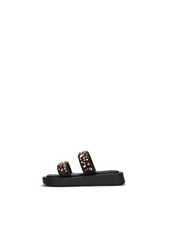 Sulli Platform Sandals Slides for Women, Studded Womens Mules Slip On Shoes