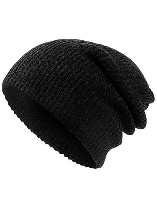 Lvaiz Hats Toddler Beanie Winter Hats for Girls Boys Knitted Cuffed Slouchy Soft Warm Infant Skull Cap for Kids(3-12years)