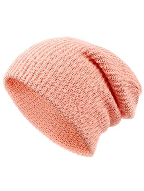 Lvaiz Hats Toddler Beanie Winter Hats for Girls Boys Knitted Cuffed Slouchy Soft Warm Infant Skull Cap for Kids(3-12years)