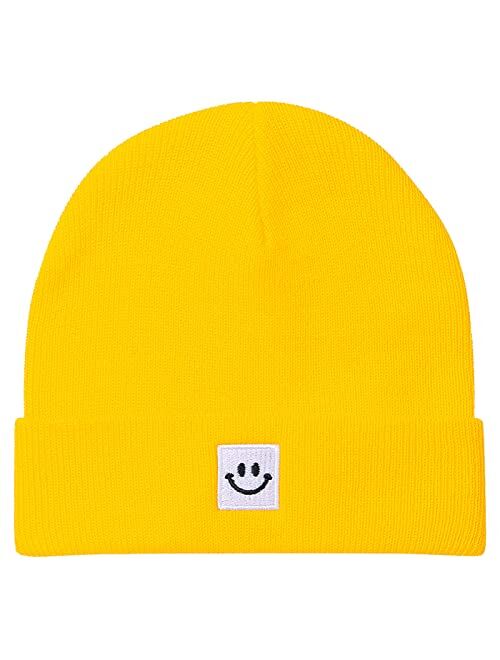 Paladoo Baby Beanie Knit Ski Hat with Cute Smiley Face for Girls Boys 0-7 Years