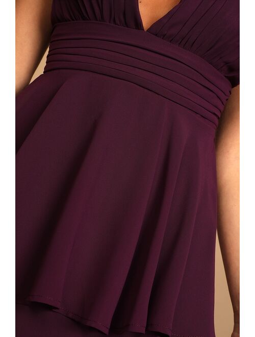 Lulus Amazing Evening Dark Purple Tiered Maxi Dress