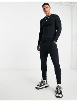 muscle tracksuit in black - BLACK