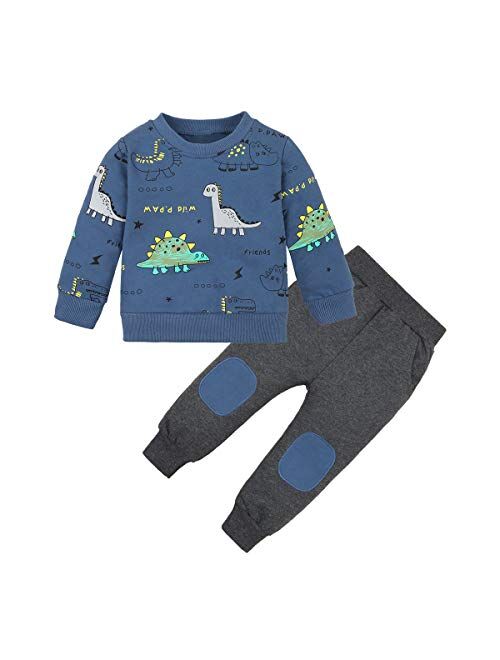 DISAUR Toddler Boy Clothes (1-6T) Sweatshirt Infant Outfits Long Sleeve Tops Pants Set