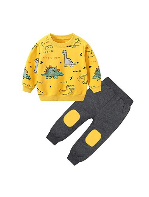 DISAUR Toddler Boy Clothes (1-6T) Sweatshirt Infant Outfits Long Sleeve Tops Pants Set