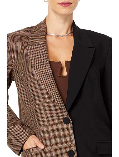 bardot Spliced Check Blazer