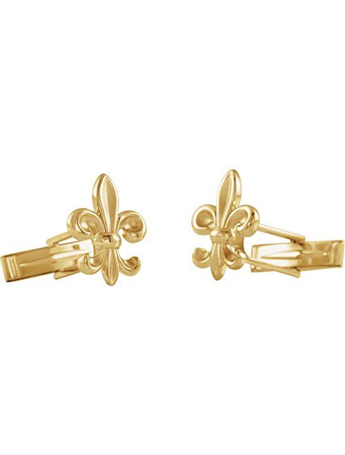 DiamondJewelryNY Sterling Silver Fleur-De-Lis Cuff Links